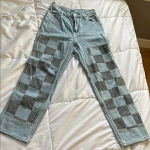 Pacsun Checkered Denim Jeans